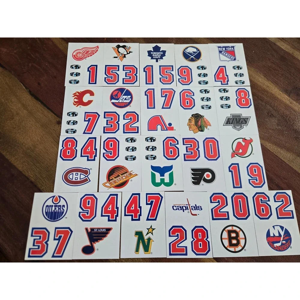 Vintage Topps 1989 NHL Team Logo Sticker Set Whalers Nordiques North Stars Decal